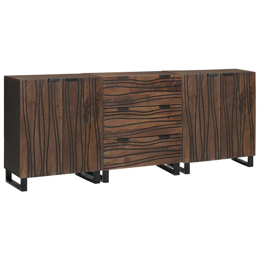 Badeværelsesmøbel Sæt Med Skuffe 3 Pcs Brun 180 X 33 X 75 Cm - Hovedbillede