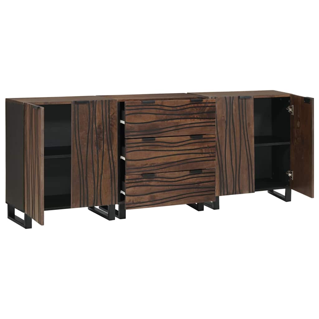 Badeværelsesmøbel Sæt Med Skuffe 3 Pcs Brun 180 X 33 X 75 Cm - Billede 2