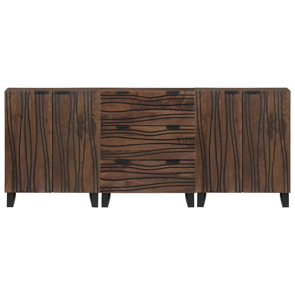 Badeværelsesmøbel Sæt Med Skuffe 3 Pcs Brun 180 X 33 X 75 Cm - Billede 5