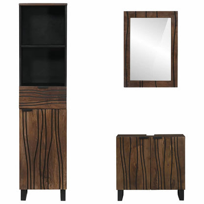 Badeværelsesmøbel Sæt 3 Pcs Valnød Brun 38 X 33 X 160 Cm - Billede 6