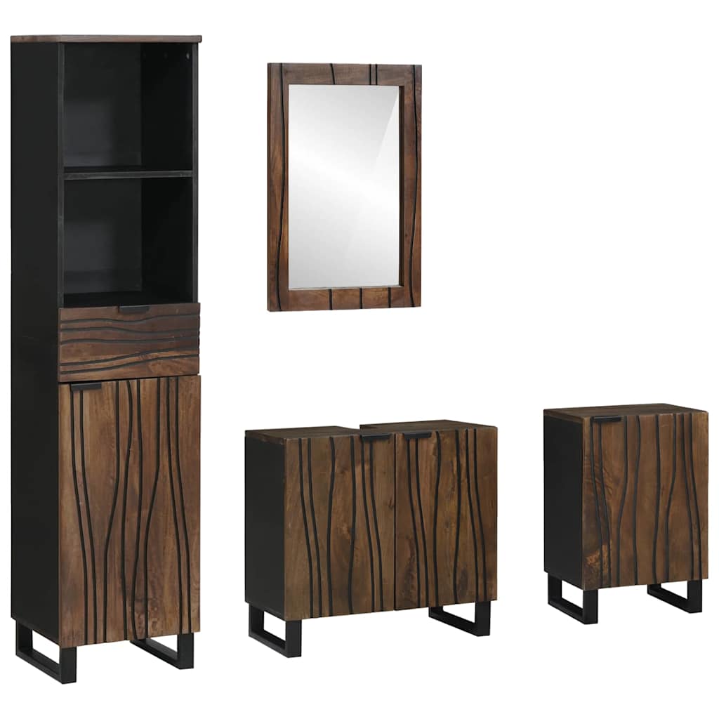 Badeværelsesmøbel Sæt Med Skuffe 4 Pcs Hvid 38 X 33 X 160 Cm - Hovedbillede