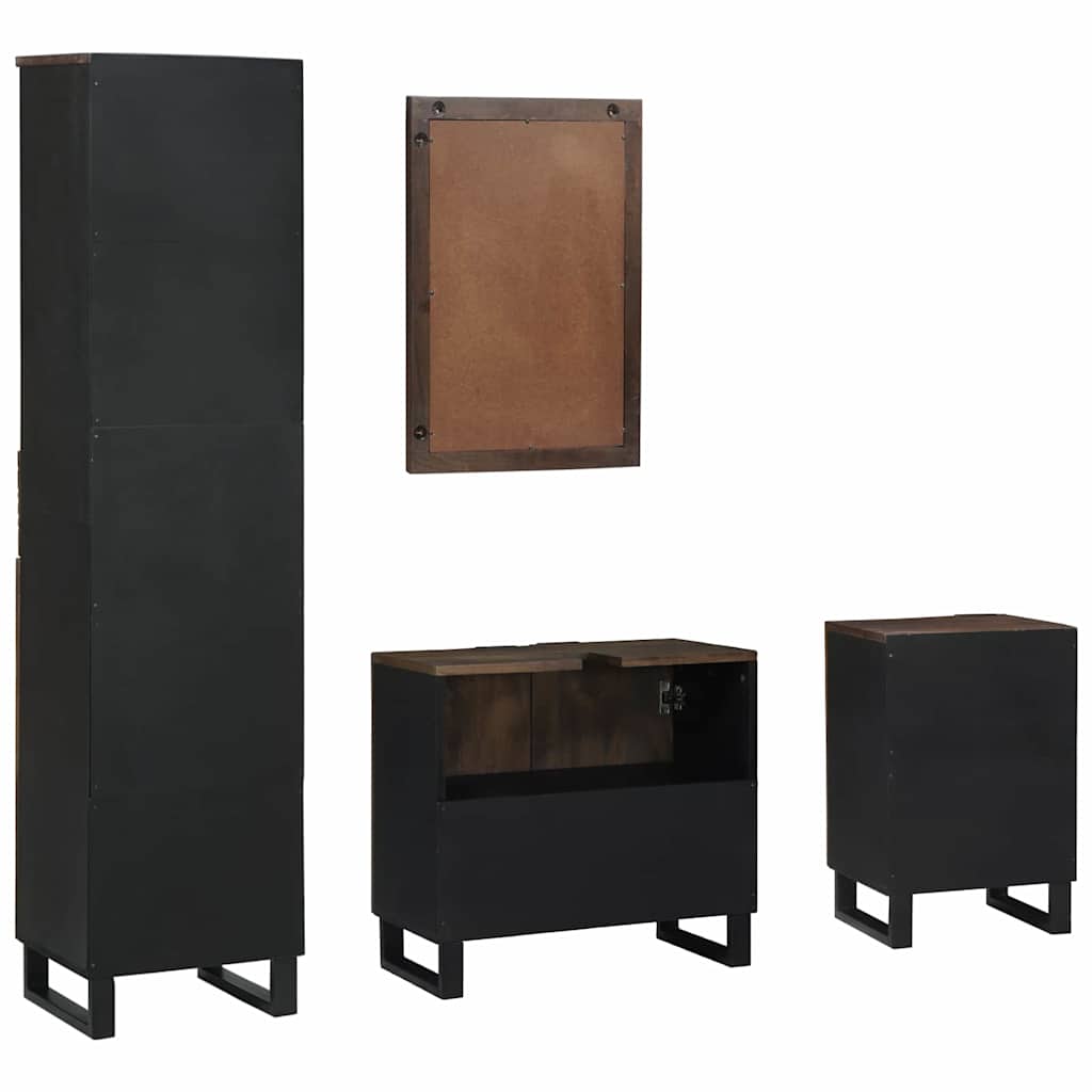 Badeværelsesmøbel Sæt Med Skuffe 4 Pcs Hvid 38 X 33 X 160 Cm - Billede 8