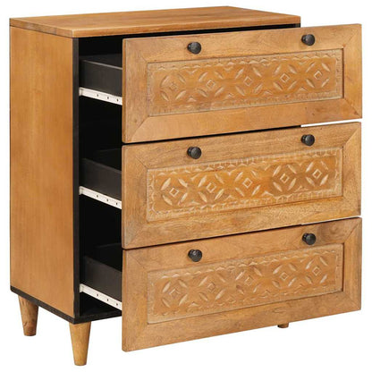 Sideboard 2 Pcs Brun 60 X 33 X 75 Cm Massivt Mangotræ - Billede 3