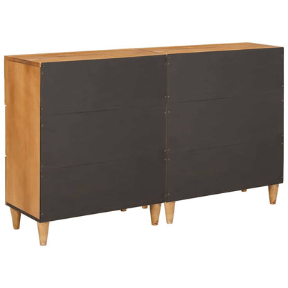Sideboard 2 Pcs Brun 60 X 33 X 75 Cm Massivt Mangotræ - Billede 5