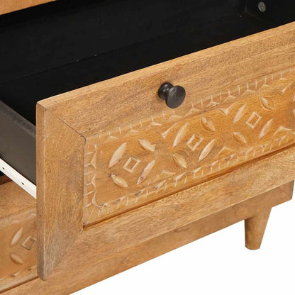 Sideboard 3 Pcs Brun 60 X 33 X 75 Cm Massivt Mangotræ - Billede 8