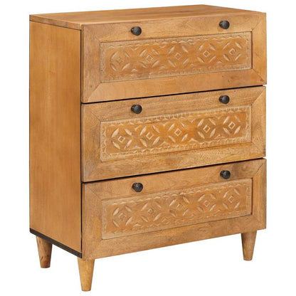Sideboard 3 Pcs Brun 60 X 33 X 75 Cm Massivt Mangotræ - Billede 2