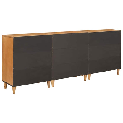 Sideboard 3 Pcs Brun 60 X 33 X 75 Cm Massivt Mangotræ - Billede 5