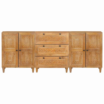Sideboard 3 Pcs Brun 60 X 33 X 75 Cm Massivt Mangotræ - Billede 4