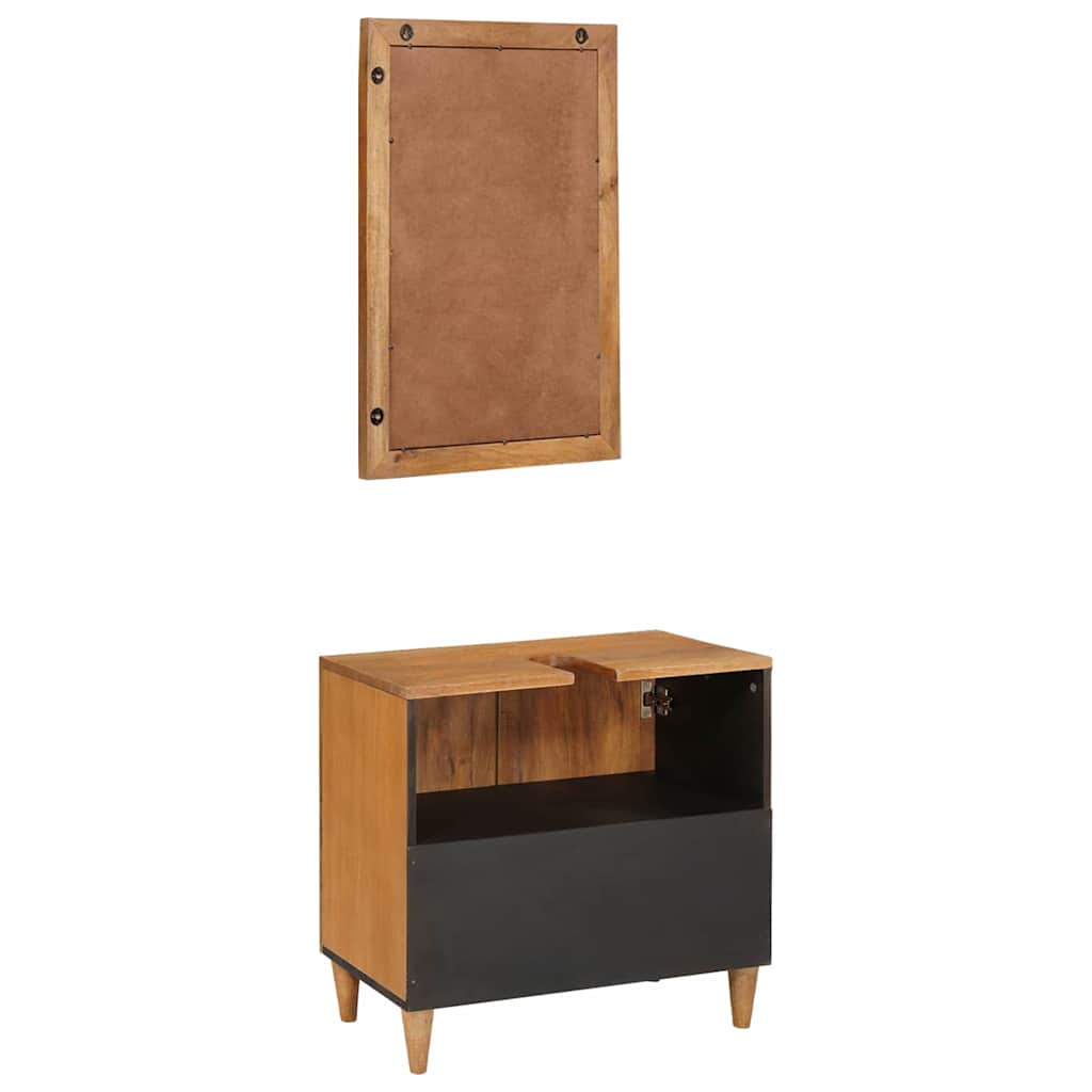 Badeværelsesmøbel Sæt Vægmonteret 2 Pcs Brun 62 X 33 X 58 Cm - Billede 6