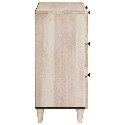 Sideboard 2 Pcs Hvid 60 X 33 X 75 Cm Massivt Mangotræ - Billede 5