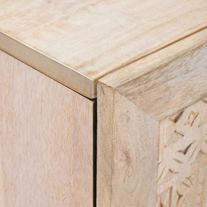 Sideboard 3 Pcs Hvid 60 X 33 X 75 Cm Massivt Mangotræ - Billede 7