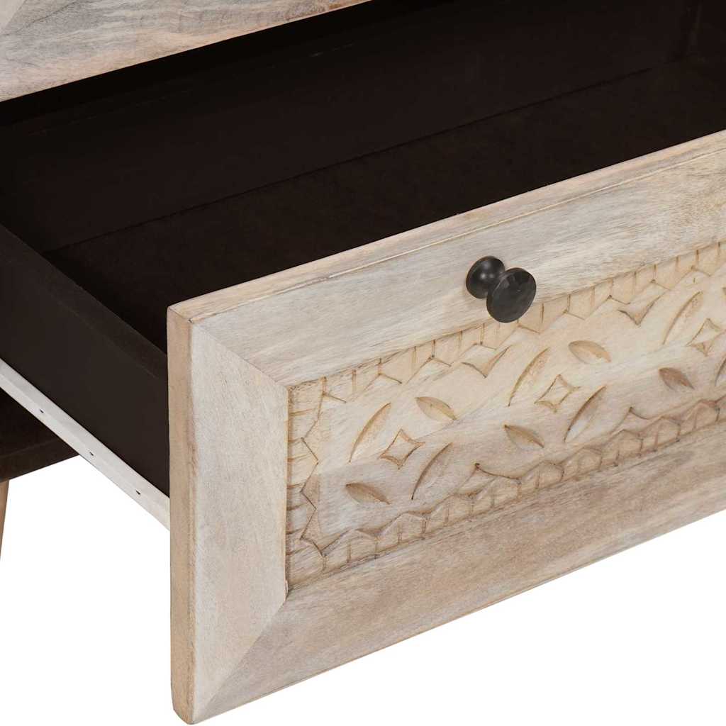 Sideboard 3 Pcs Hvid 60 X 33 X 75 Cm Massivt Mangotræ - Billede 10