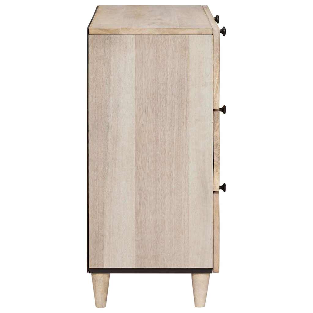 Sideboard 3 Pcs Hvid 60 X 33 X 75 Cm Massivt Mangotræ - Billede 5