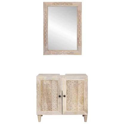 Badeværelsesmøbel Sæt Vægmonteret 2 Pcs Hvid 62 X 33 X 58 Cm - Billede 5