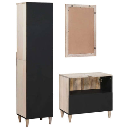 Badeværelsesmøbel Sæt Med Skuffe 3 Pcs Hvid 38 X 33 X 160 Cm - Billede 5
