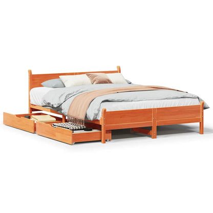 Sengeramme Uden Madras Massivt Fyrretræ Gyldenbrun - Variant 3309769