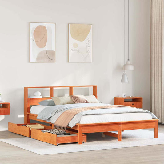 Seng Med Reol Uden Madras 150X200Cm Massivt Fyrretræ