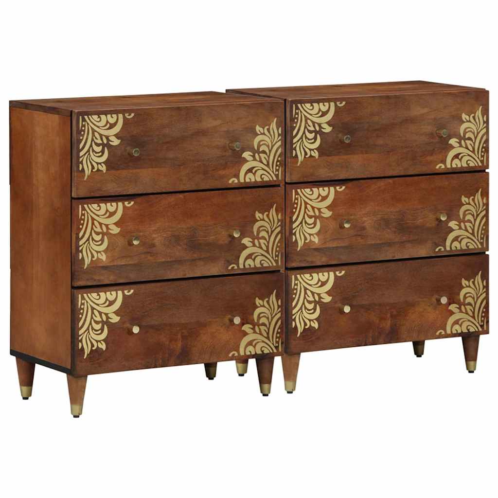 Sideboard Med Skuffe 2 Pcs Honningfarvet 60 X 33.5 X 75 Cm - Hovedbillede