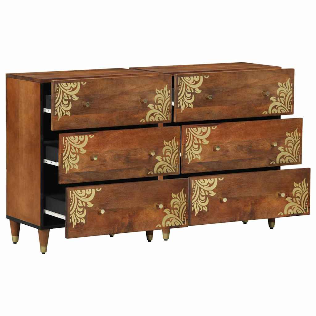 Sideboard Med Skuffe 2 Pcs Honningfarvet 60 X 33.5 X 75 Cm - Billede 2