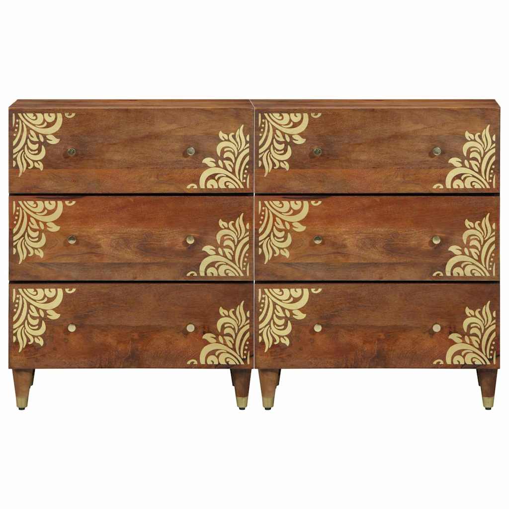 Sideboard Med Skuffe 2 Pcs Honningfarvet 60 X 33.5 X 75 Cm - Billede 4