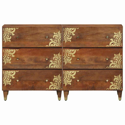 Sideboard Med Skuffe 2 Pcs Honningfarvet 60 X 33.5 X 75 Cm - Billede 4