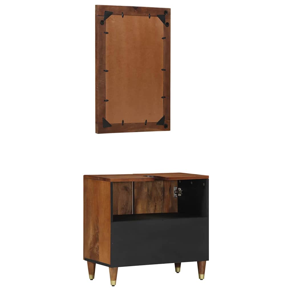 Badeværelsesmøbel Sæt Vægmonteret 2 Pcs Brun 62 X 33 X 58 Cm - Billede 6