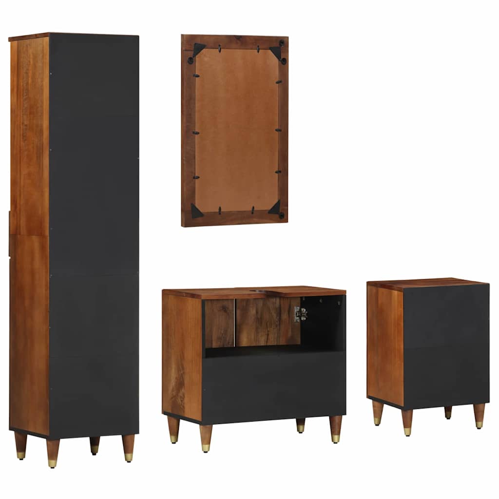 Badeværelsesmøbelsæt Vægmonteret 4 Pcs Brun 62 X 33 X 58 Cm - Billede 8