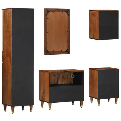 Badeværelsesmøbel Sæt 5 Pcs Honningfarvet 62 X 33 X 58 Cm - Billede 9