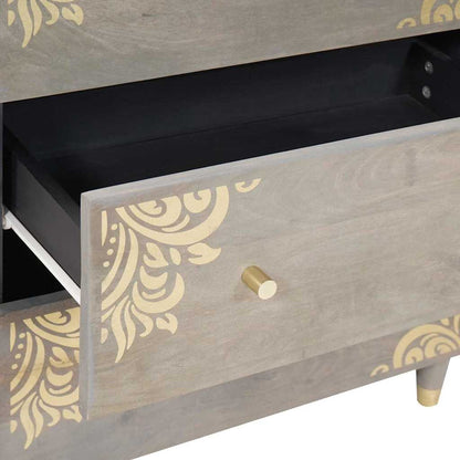 Sideboard 2 Pcs Grå 60 X 33.5 X 75 Cm Massivt Mangotræ - Billede 8