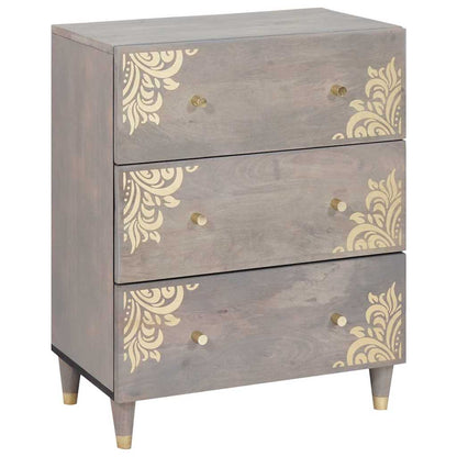 Sideboard 2 Pcs Grå 60 X 33.5 X 75 Cm Massivt Mangotræ - Billede 3