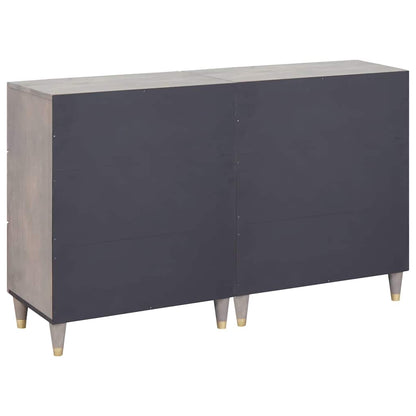Sideboard 2 Pcs Grå 60 X 33.5 X 75 Cm Massivt Mangotræ - Billede 6