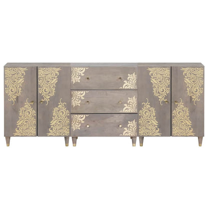 Badeværelsesmøbel Sæt 3 Pcs Grå Og Guld 180 X 33 X 75 Cm - Billede 5