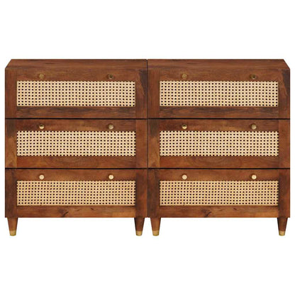 Skænk Sæt 2 Pcs Brun 60 X 33.5 X 75 Cm Massivt Mangotræ - Billede 4
