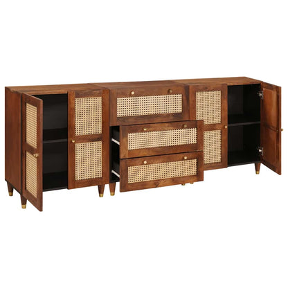 Skænk Sæt 3 Pcs Brun 180 X 33 X 75 Cm Massivt Mangotræ - Billede 2