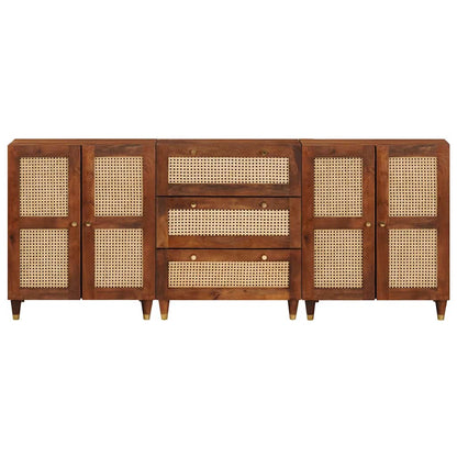 Skænk Sæt 3 Pcs Brun 180 X 33 X 75 Cm Massivt Mangotræ - Billede 5