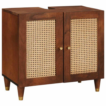 Badeværelsesmøbler Med Skuffe 2 Pcs 62 X 33 X 58 Cm Massivt Mangotræ - Billede 3