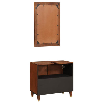 Badeværelsesmøbler Med Skuffe 2 Pcs 62 X 33 X 58 Cm Massivt Mangotræ - Billede 6