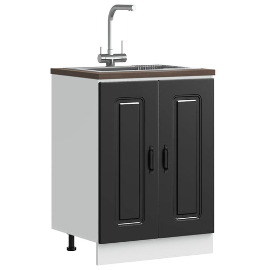 Underskab Til Vask Kalmar 60X46X81,5 Cm Konstrueret Træ Sort