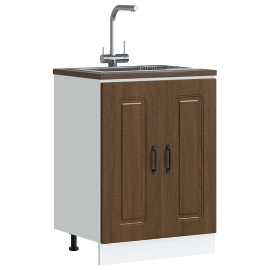 Underskab Til Vask Kalmar 60X46X81,5 Cm Konstrueret Træ Brun Eg
