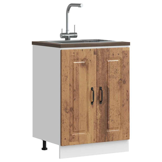 Underskab Til Vask Kalmar 60X46X81,5 Cm Antikt Træ Gammelt Træ