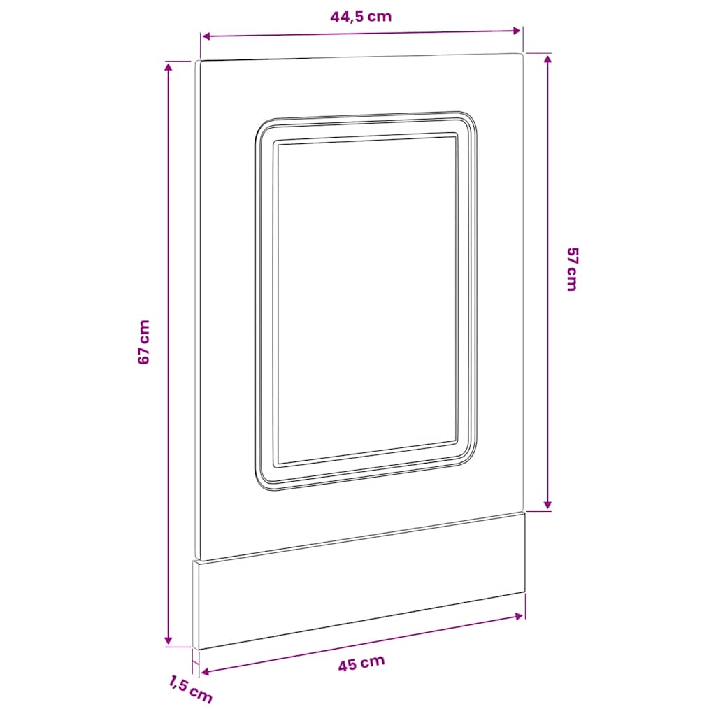 Låge Til Opvaskemaskine Kalmar 45x1,5x57cm Konstrueret Træ - Billede 8