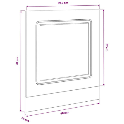 Låge Til Opvaskemaskine Kalmar 60x1,5x57cm Konstrueret Træ - Billede 8