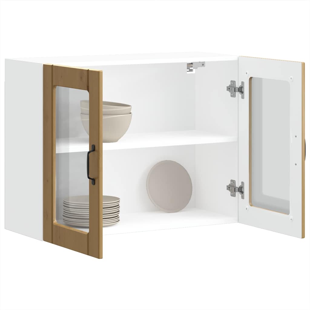 Køkkenvægskab Med Glasdør Lucca Konstrueret Træ Kunsteg - Hovedbillede