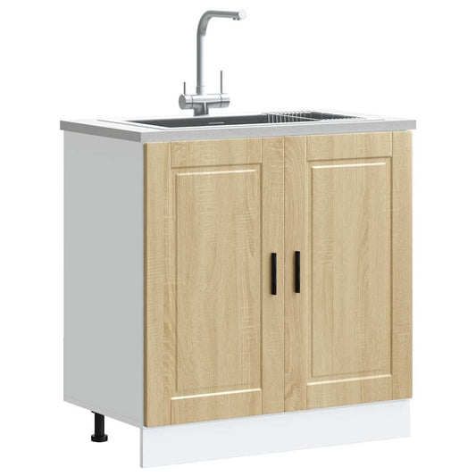 Underskab Til Vask Porto 80X46X81,5Cm Konstrueret Træ Sonoma-Eg