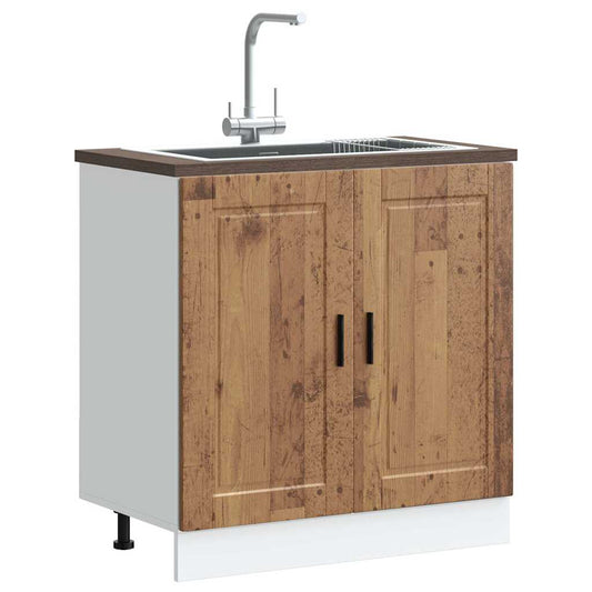 Underskab Til Vask Porto 80X46X81,5 Cm Antikt Træ Gammelt Træ