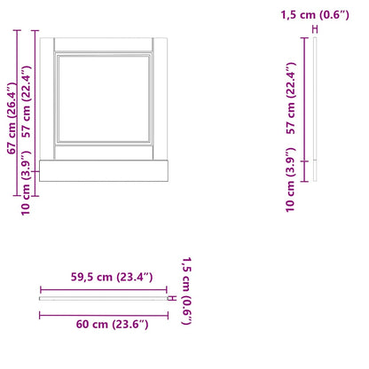Låge Til Opvaskemaskine Porto 60X1,5X67 Cm Antikt Træ Gammelt Træ