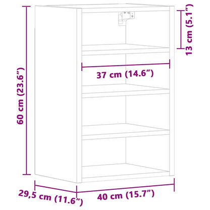 Væghængt 40X29,5X60 Cm Konstrueret Træ Antikt Trælook Gammelt Træ