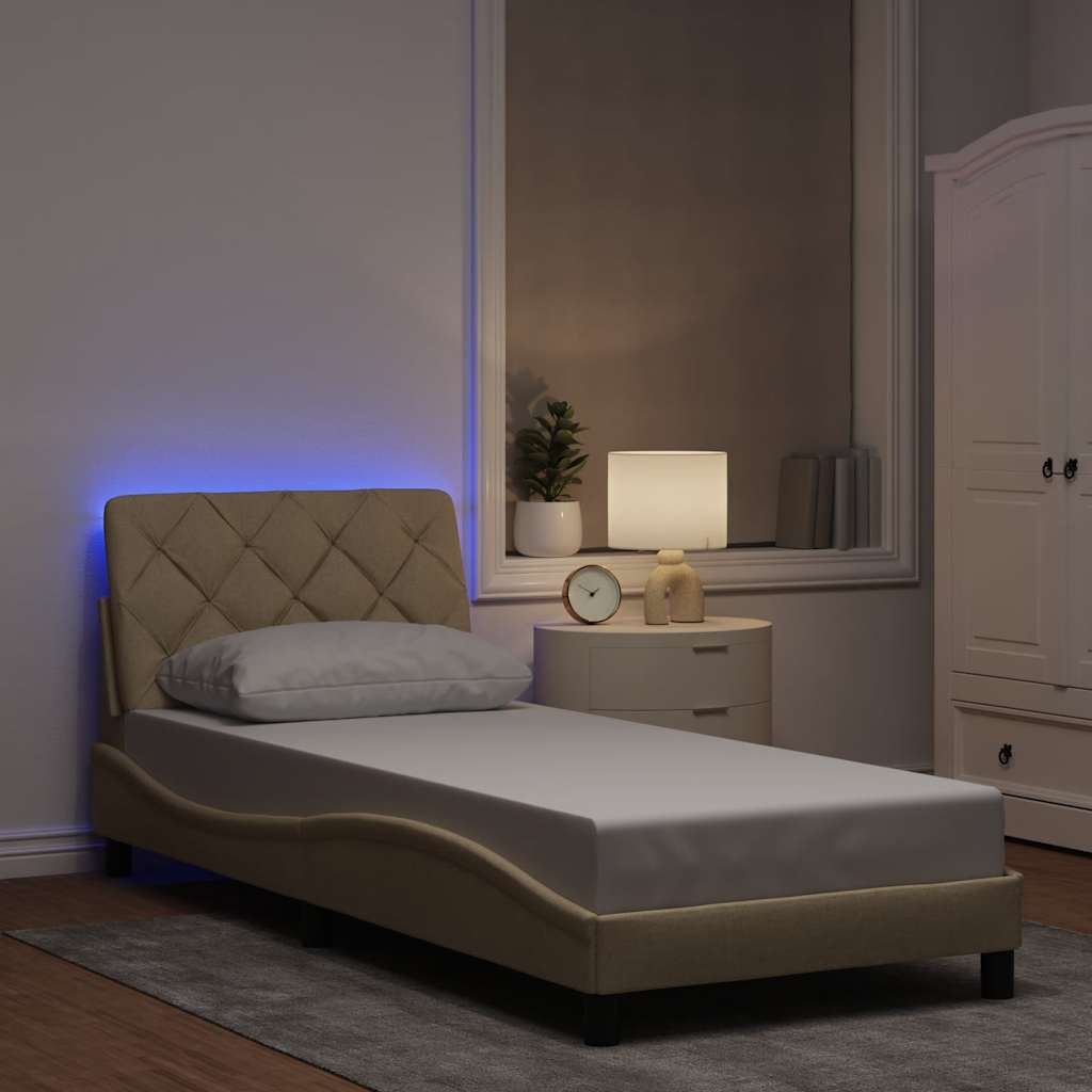 Sengeramme Med LED Uden Madras Stof - Hovedbillede