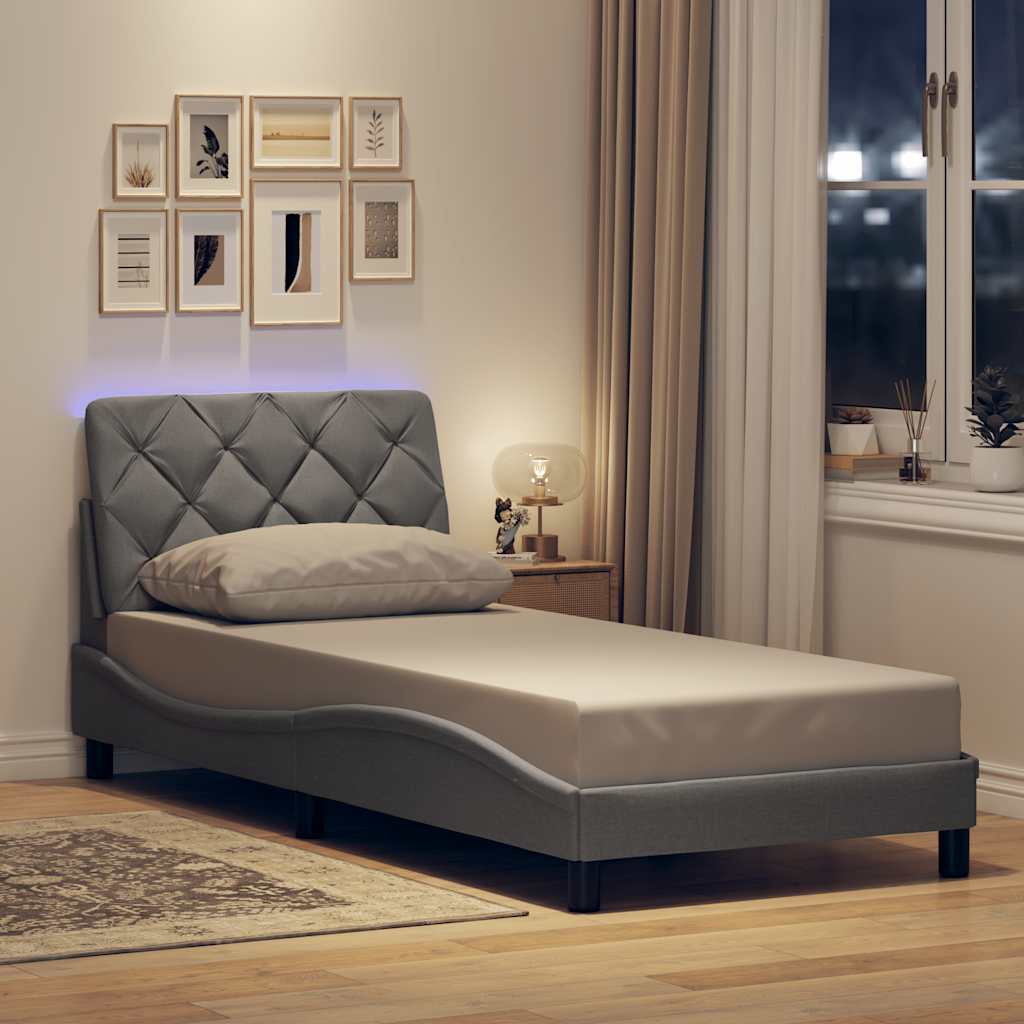 Sengeramme Med LED Uden Madras Stof - Variant 3310643