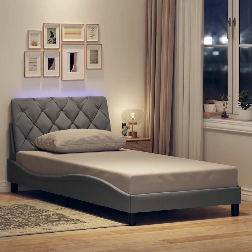 Sengeramme Med LED Uden Madras Stof - Variant 3310650